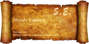 Stroh Edmond névjegykártya